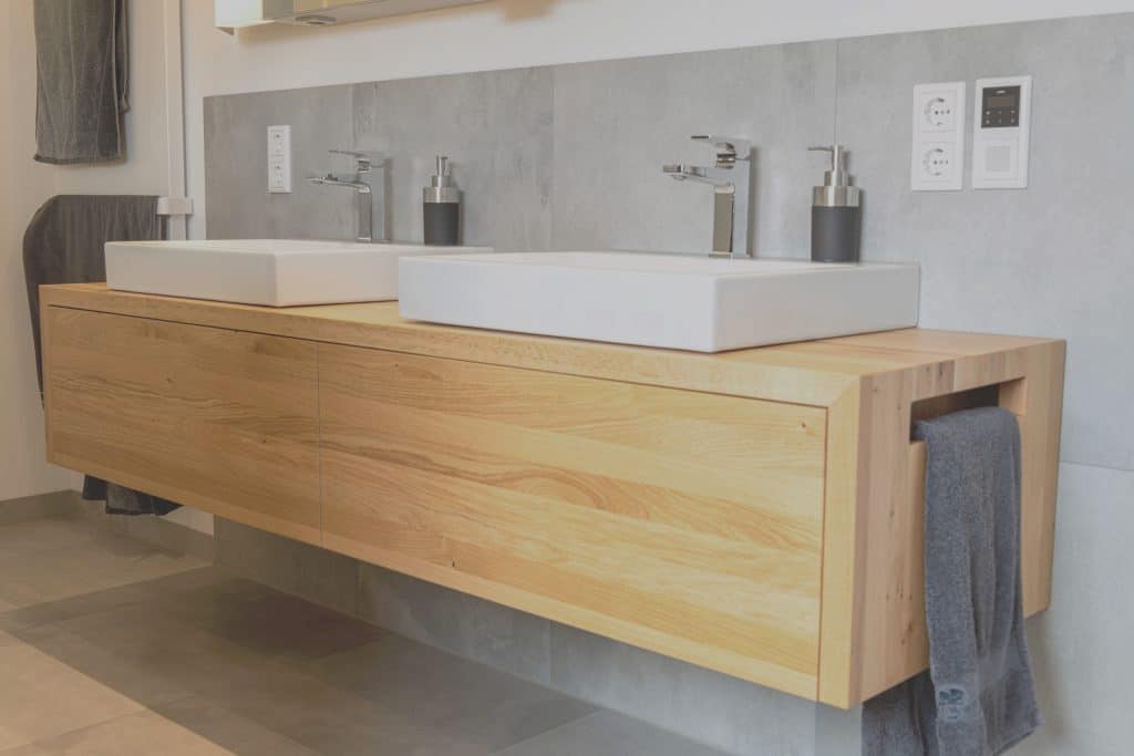 bad kop Monet Hout behandelen badkamer | Waterbestendig hout in badkamer | Osmo
